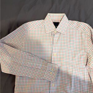 David Donahue Men's Multicolor Plaid Dress Shirt